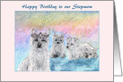 Happy Birthday to our Stepmom, queen west highland terrier dog, card