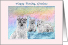 Happy Birthday Grandma, queen west highland terrier dog, card