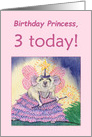 Birthday Princess, 3 today. 3rd birthday mouse fairy, card