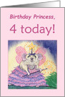 Birthday Princess, 4 today. 4th birthday mouse fairy, card