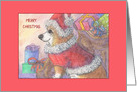 Corgi Dog in Santa Claus Costume, Blank card