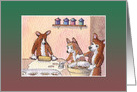 Corgi Dogs Making Mince-Pies, Blank card