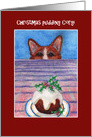 Corgi Dog and a Christmas Pudding, Blank card