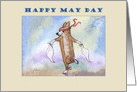 Happy May Day, Corgi Dog Dancing card