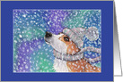 Corgi Dog Playing in the Snow, Blank card