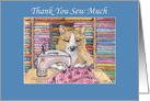 Corgi Dog Sewing, Thank You card