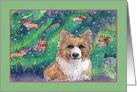 Welsh corgi dog gingerbread decorations for Christmas tree card