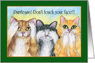 Please Don’t Touch Your Face during the Pandemic, 3 Wise Cats card