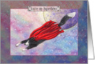 Border Collie Dog Superhero Flying to Your Side Any Occasion Blank card