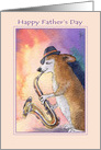 Corgi Dog Jazz Musician Wishing Happy Father’s Day to his Dad card