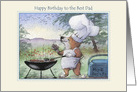 Dad Birthday Corgi Dog BBQ Chef getting ready to Grill up a Storm card