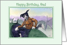 Happy Birthday Dad, Border Collie Dog Pilot, card