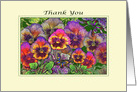 Butterflies inspecting Posy of Pansies, Thank You card