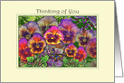 Butterflies Hovering over Posy of Pansies, Thinking of You card