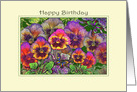 Butterflies amongst the Pansies in the Garden, Happy Birthday card