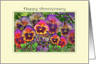 Butterflies amongst the Pansies in the Garden, Happy Anniversary card