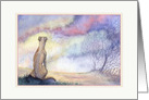 A Whippet Gazes at the Coming Dawn of a New Day, Blank card