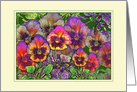 Butterflies Flutter over a Patch of Pansies in the Garden, Blank card