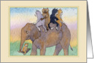 Elephant Back Safari Holiday for Cats Blank Card