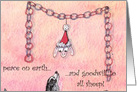 peace on earth, goodwill to all sheep, christmas card