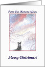 Christmas card, dog, paper cards, From our home to yours, card