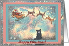 Happy Christmas, dog, puppy, paper cards, santa, card
