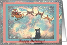 Happy Holidays, dog, puppy, paper cards, santa, card