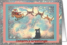 Seasons Greetings, dog, puppy, paper cards, santa, card