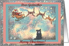 Merry Christmas, Christmas card, dog, puppy, santa, godmother, card