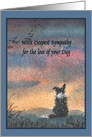 Loss of Dog, Deepest Sympathy, Dog Watching Sky with Dark Blue Border card