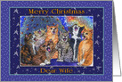 Cats Singing Christmas Carols for a Dear Wife card