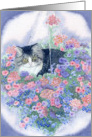 Cat in hanging basket card