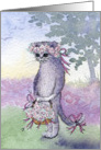 Flower girl kitten on wedding day card