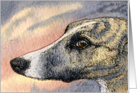 Brindle greyhound whippet dog Card