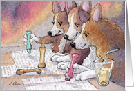 Welsh Corgi dogs playing bingo Card