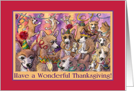 Wonderful Thanksgiving. Dancing Corgis. card