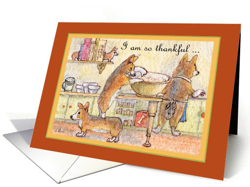 Happy Thanksgiving. Thanksgiving Corgis. card (1444668)