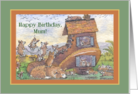 Happy Birthday Mum. Corgi family card