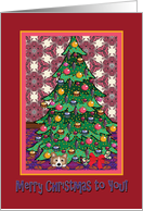 Merry Christmas to you, Corgi hiding under a Christmas tree card