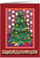 Merry Christmas Daughter, Corgi under a Christmas tree card