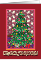 Merry Christmas Son and Daughter in law, Corgi and Christmas tree card