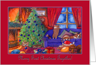 Merry 1st Christmas together, Christmas corgis card
