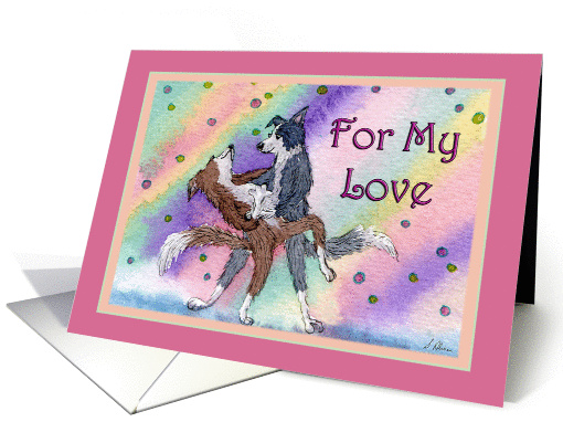 For my love Valentine's day card, Border Collie dogs... (1457242)