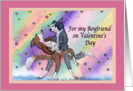 Valentine’s Boyfriend, romantic couple, Collie dogs ballroom dancing, card