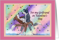 Valentine Girlfriend, romantic Border Collie dogs ballroom dancing, card