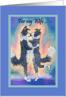 Valentine’s Day card Wife, Border Collie dogs, couple in love card