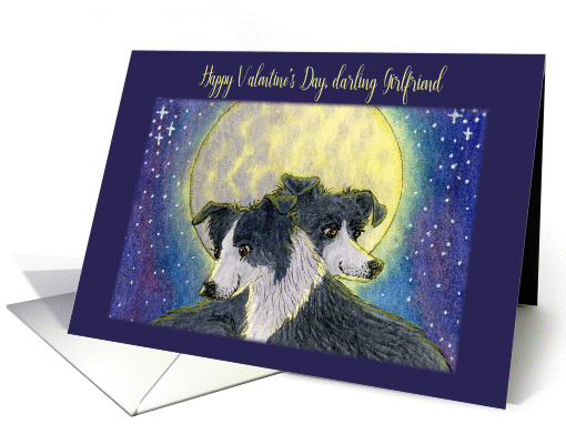 Happy Valentine's Day Girlfriend, dog valentine card, card (1458742)