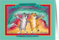 Happy New Year Aunt & Uncle cat card