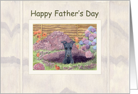 Happy Father’s Day, dog in the garden card