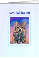 Happy Father’s Day, Corgi dog in a Hawaiian shirt card